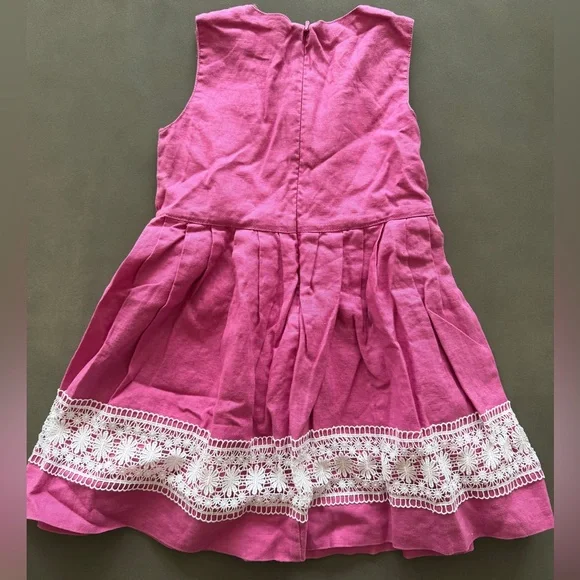 Vintage The Children's Place Fuchsia Dress with White Embroidery 4T - Picture 3 of 3